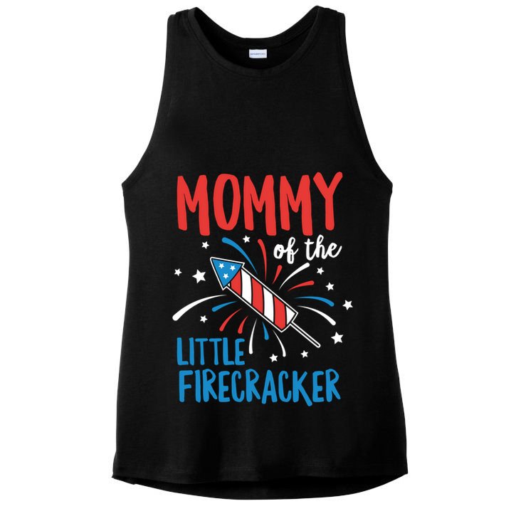 Mommy Of The Little Firecracker Pregnancy Announcet Gift Ladies PosiCharge Tri-Blend Wicking Tank