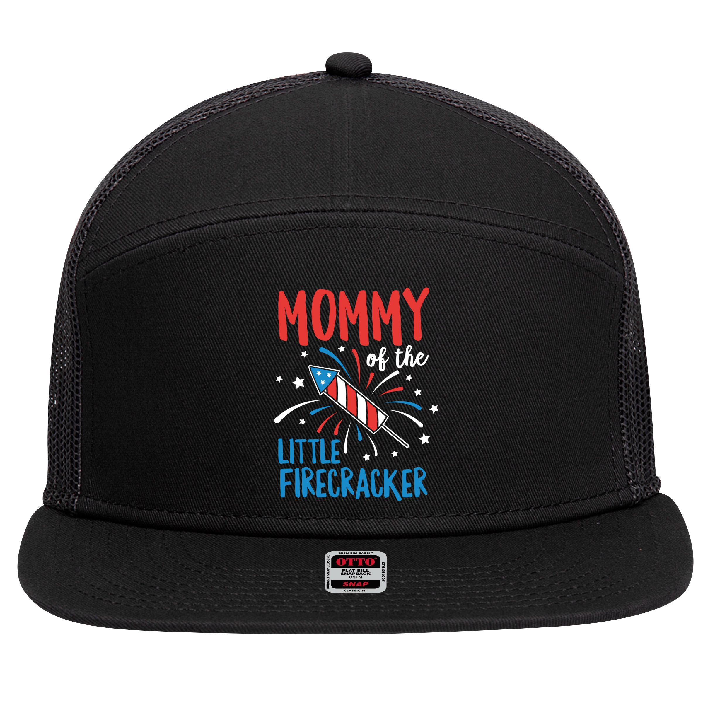 Mommy Of The Little Firecracker Pregnancy Announcet Gift 7 Panel Mesh Trucker Snapback Hat