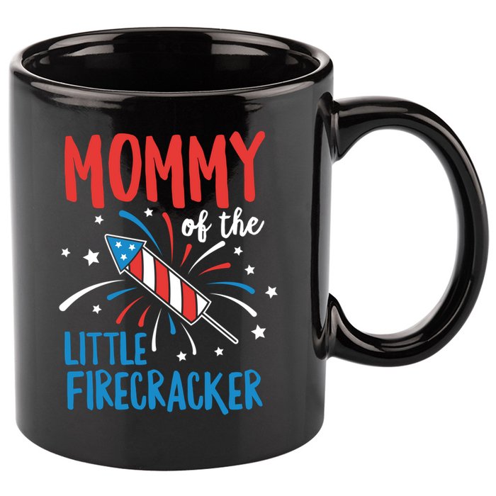 Mommy Of The Little Firecracker Pregnancy Announcet Gift 11oz C Handle Ceramic Mug