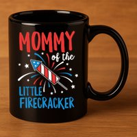 Mommy Of The Little Firecracker Pregnancy Announcet Gift 11oz C Handle Ceramic Mug
