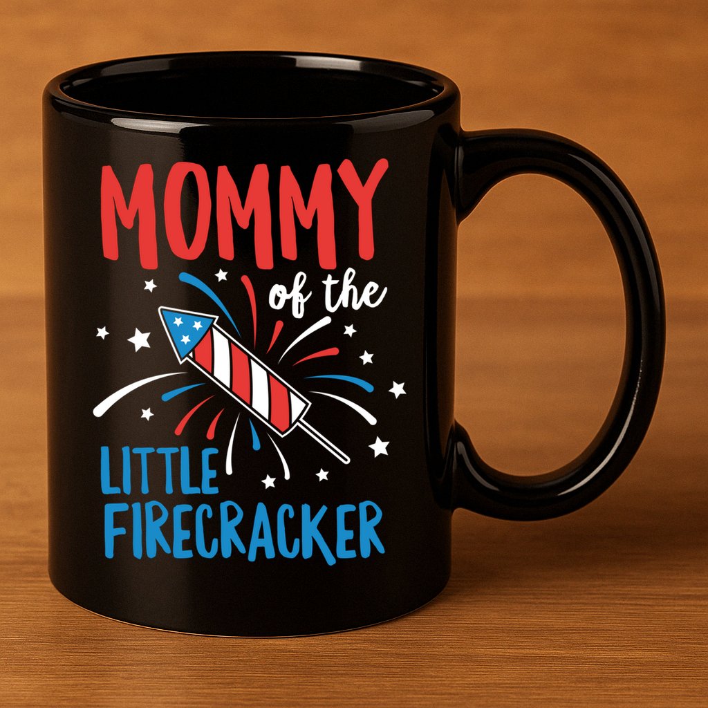 Mommy Of The Little Firecracker Pregnancy Announcet Gift 11oz C Handle Ceramic Mug