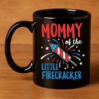 Mommy Of The Little Firecracker Pregnancy Announcet Gift 11oz C Handle Ceramic Mug