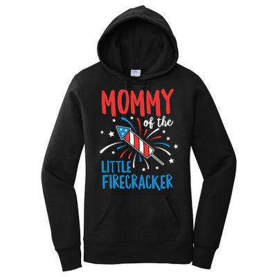 Mommy Of The Little Firecracker Pregnancy Announcet Gift Women's Pullover Hoodie