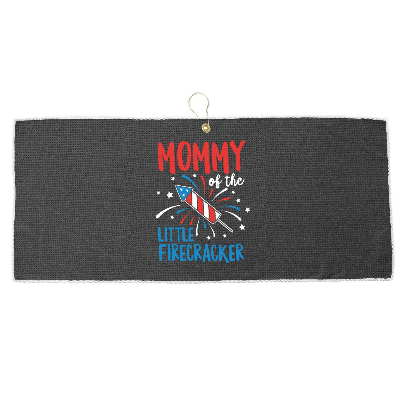 Mommy Of The Little Firecracker Pregnancy Announcet Gift Large Microfiber Waffle Golf Towel