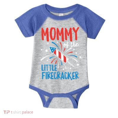 Mommy Of The Little Firecracker Pregnancy Announcet Gift Infant Baby Jersey Bodysuit