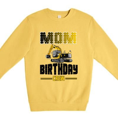 Mom Of The Birthday Crew Party Excavator Premium Crewneck Sweatshirt