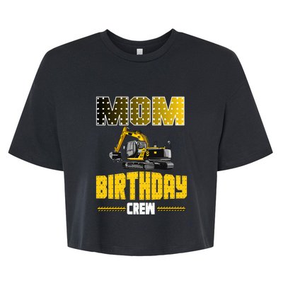 Mom Of The Birthday Crew Party Excavator Bella+Canvas Jersey Crop Tee