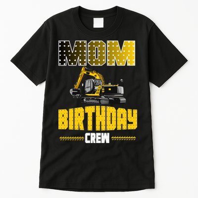 Mom Of The Birthday Crew Party Excavator Tall T-Shirt
