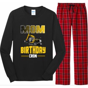 Mom Of The Birthday Crew Party Excavator Long Sleeve Pajama Set