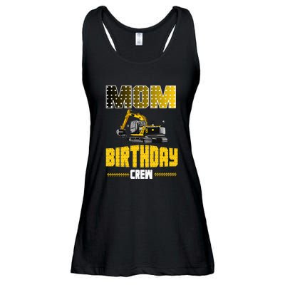 Mom Of The Birthday Crew Party Excavator Ladies Essential Flowy Tank