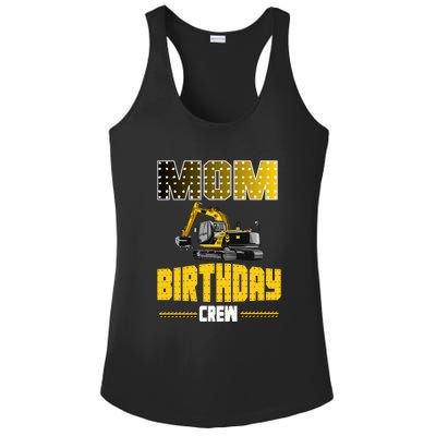 Mom Of The Birthday Crew Party Excavator Ladies PosiCharge Competitor Racerback Tank