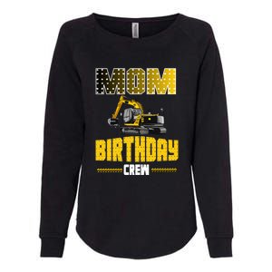 Mom Of The Birthday Crew Party Excavator Womens California Wash Sweatshirt