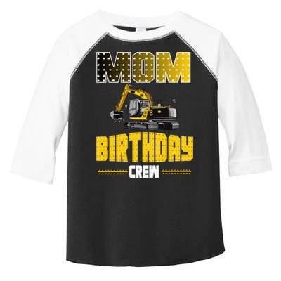 Mom Of The Birthday Crew Party Excavator Toddler Fine Jersey T-Shirt