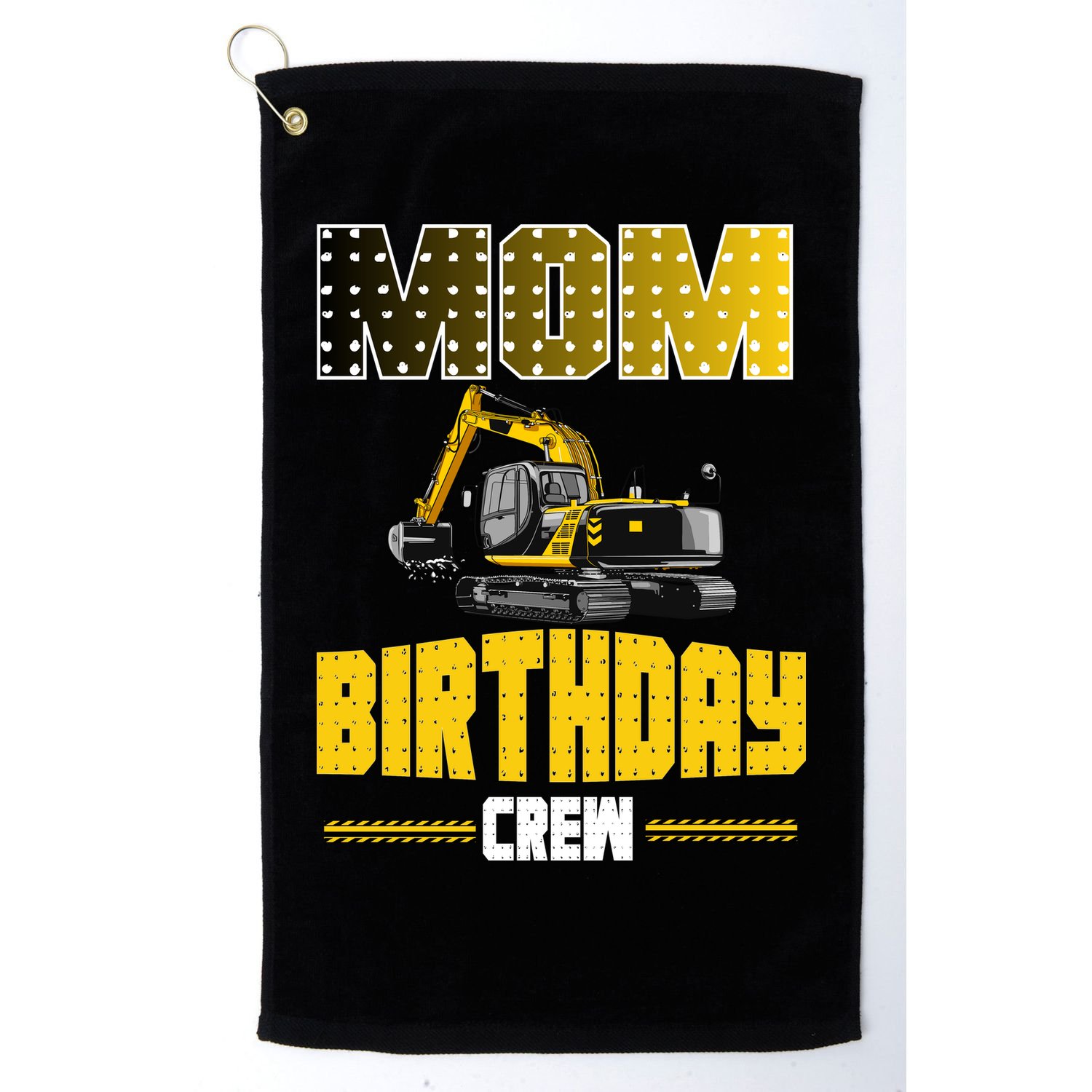 Mom Of The Birthday Crew Party Excavator Golf Towel