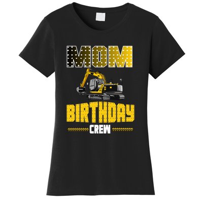 Mom Of The Birthday Crew Party Excavator Women's T-Shirt