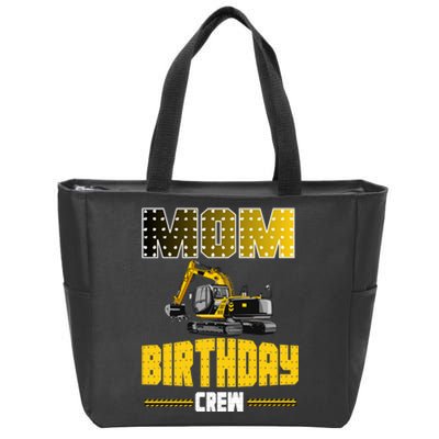 Mom Of The Birthday Crew Party Excavator Zip Tote Bag