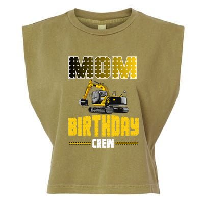 Mom Of The Birthday Crew Party Excavator Garment-Dyed Women's Muscle Tee