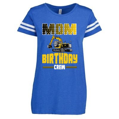 Mom Of The Birthday Crew Party Excavator Enza Ladies Jersey Football T-Shirt