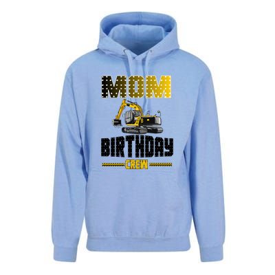 Mom Of The Birthday Crew Party Excavator Unisex Surf Hoodie