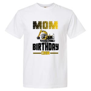 Mom Of The Birthday Crew Party Excavator Garment-Dyed Heavyweight T-Shirt