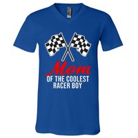 Mom Of The Awesome Racer Car Racing Racecar Gift V-Neck T-Shirt