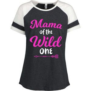 Mom Of The Wild One Mama Of The Wild One Gift Enza Ladies Jersey Colorblock Tee