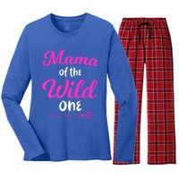 Mom Of The Wild One Mama Of The Wild One Gift Women's Long Sleeve Flannel Pajama Set 