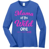 Mom Of The Wild One Mama Of The Wild One Gift Ladies Long Sleeve Shirt