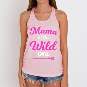 Mom Of The Wild One Mama Of The Wild One Gift Women's Knotted Racerback Tank