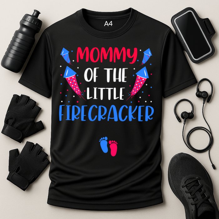 Mommy Of The Little Firecracker 4th Of July Pregnancy Gift Cooling Performance Crew T-Shirt