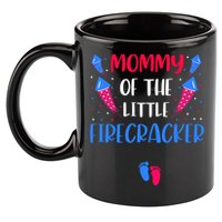 Mommy Of The Little Firecracker 4th Of July Pregnancy Gift 11oz C Handle Ceramic Mug