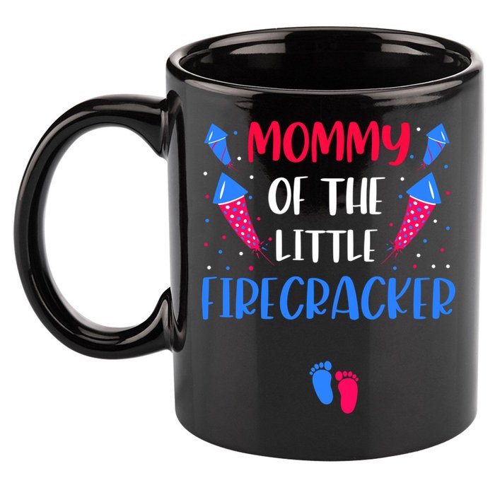 Mommy Of The Little Firecracker 4th Of July Pregnancy Gift 11oz C Handle Ceramic Mug
