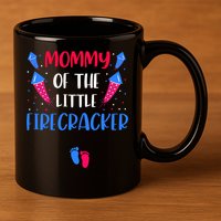 Mommy Of The Little Firecracker 4th Of July Pregnancy Gift 11oz C Handle Ceramic Mug