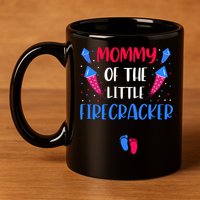 Mommy Of The Little Firecracker 4th Of July Pregnancy Gift 11oz C Handle Ceramic Mug