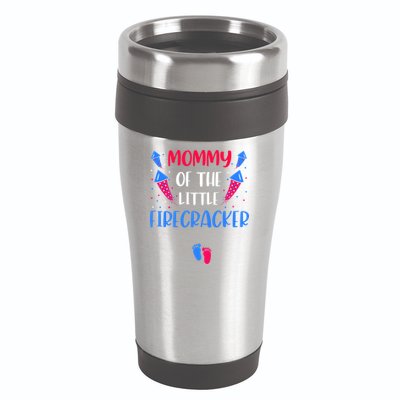 Mommy Of The Little Firecracker 4th Of July Pregnancy Gift 16oz Travel Tumbler