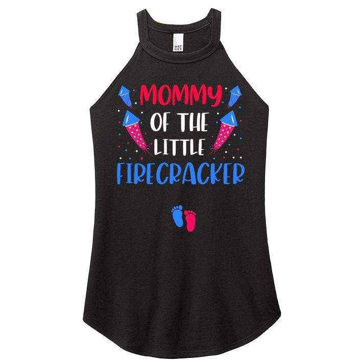 Mommy Of The Little Firecracker 4th Of July Pregnancy Gift Women's Perfect Tri Rocker Tank