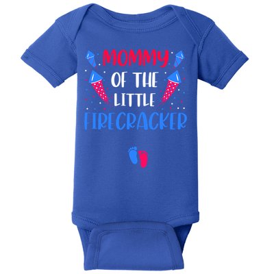Mommy Of The Little Firecracker 4th Of July Pregnancy Gift Baby Bodysuit