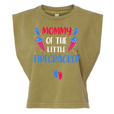 Mommy Of The Little Firecracker 4th Of July Pregnancy Gift Garment-Dyed Women's Muscle Tee