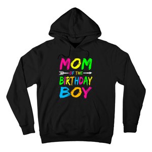 Mom of the Birthday Boy Glows Retro 80's Party Glow Hoodie