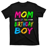 Mom of the Birthday Boy Glows Retro 80's Party Glow T-Shirt