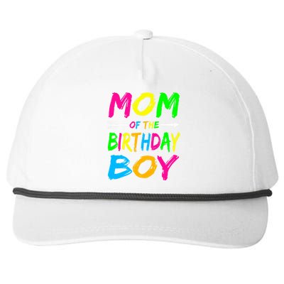 Mom of the Birthday Boy Glows Retro 80's Party Glow Snapback Five-Panel Rope Hat