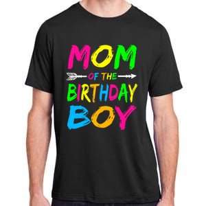 Mom of the Birthday Boy Glows Retro 80's Party Glow Adult ChromaSoft Performance T-Shirt