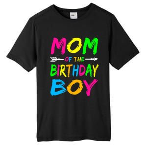 Mom of the Birthday Boy Glows Retro 80's Party Glow Tall Fusion ChromaSoft Performance T-Shirt