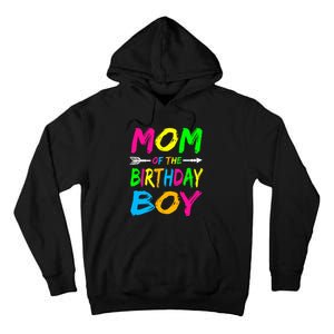 Mom of the Birthday Boy Glows Retro 80's Party Glow Tall Hoodie