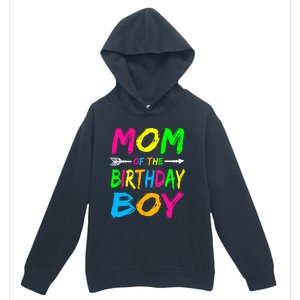 Mom of the Birthday Boy Glows Retro 80's Party Glow Urban Pullover Hoodie