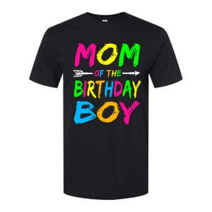 Mom of the Birthday Boy Glows Retro 80's Party Glow Softstyle CVC T-Shirt