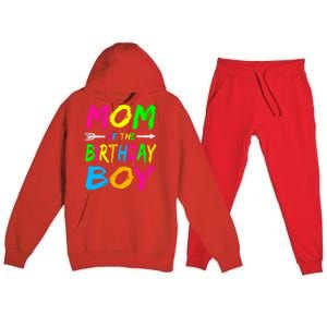 Mom of the Birthday Boy Glows Retro 80's Party Glow Premium Hooded Sweatsuit Set