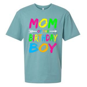 Mom of the Birthday Boy Glows Retro 80's Party Glow Sueded Cloud Jersey T-Shirt