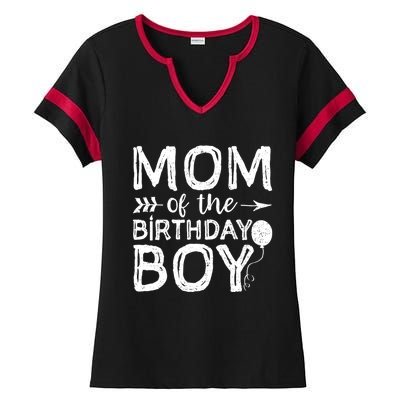 Mom Of The Birthday Gift Mothers Day Gift Ladies Halftime Notch Neck Tee