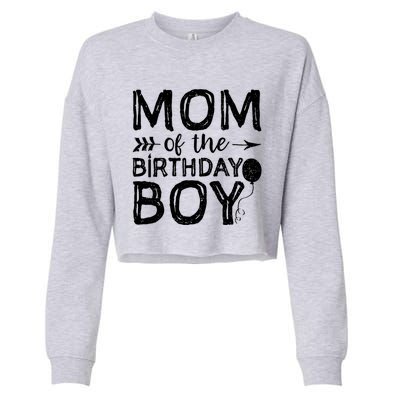 Mom Of The Birthday Gift Mothers Day Gift Cropped Pullover Crew